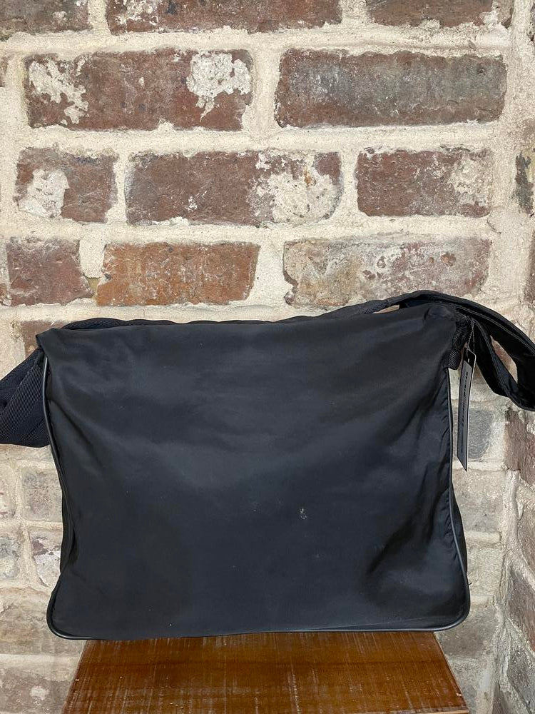 Prada Black Messenger Bag W/ Velcro Strap