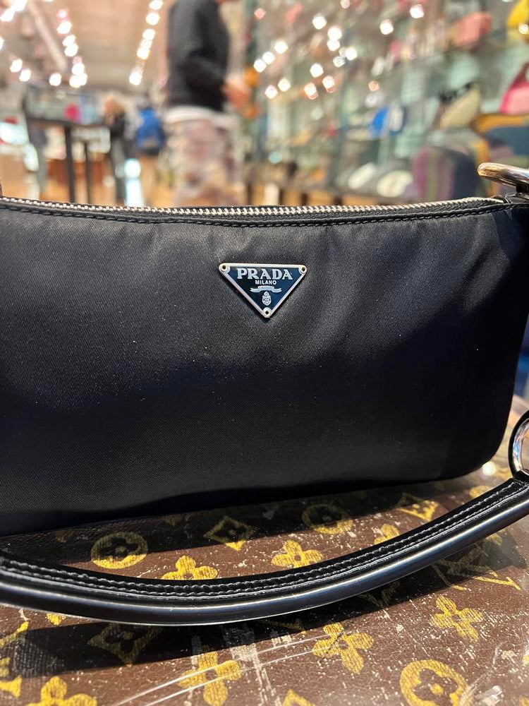 Prada Black Nylon/Leather Pochette