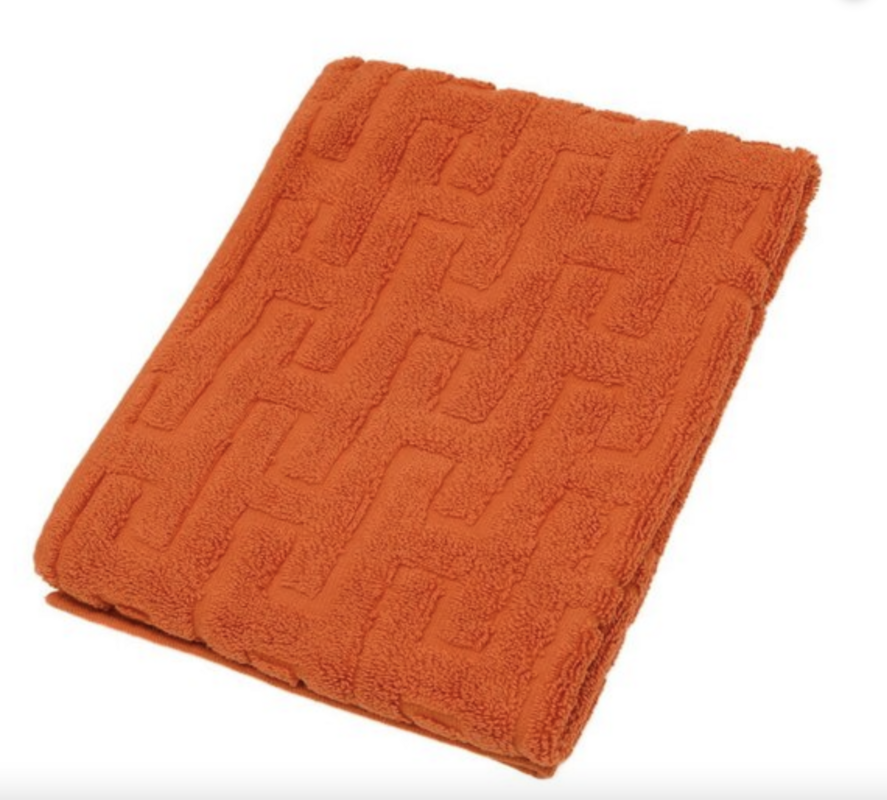 Hermes Orange Carre Stairs Hand Towel