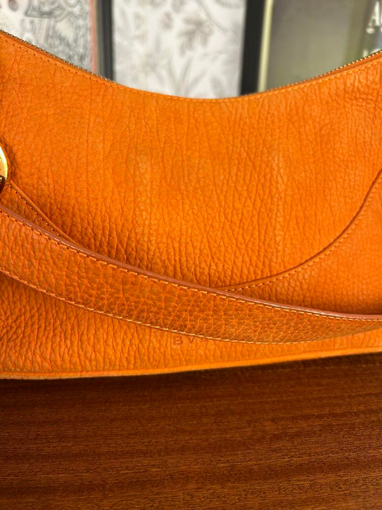 Bvlgari Orange Leather Shoulder Bag