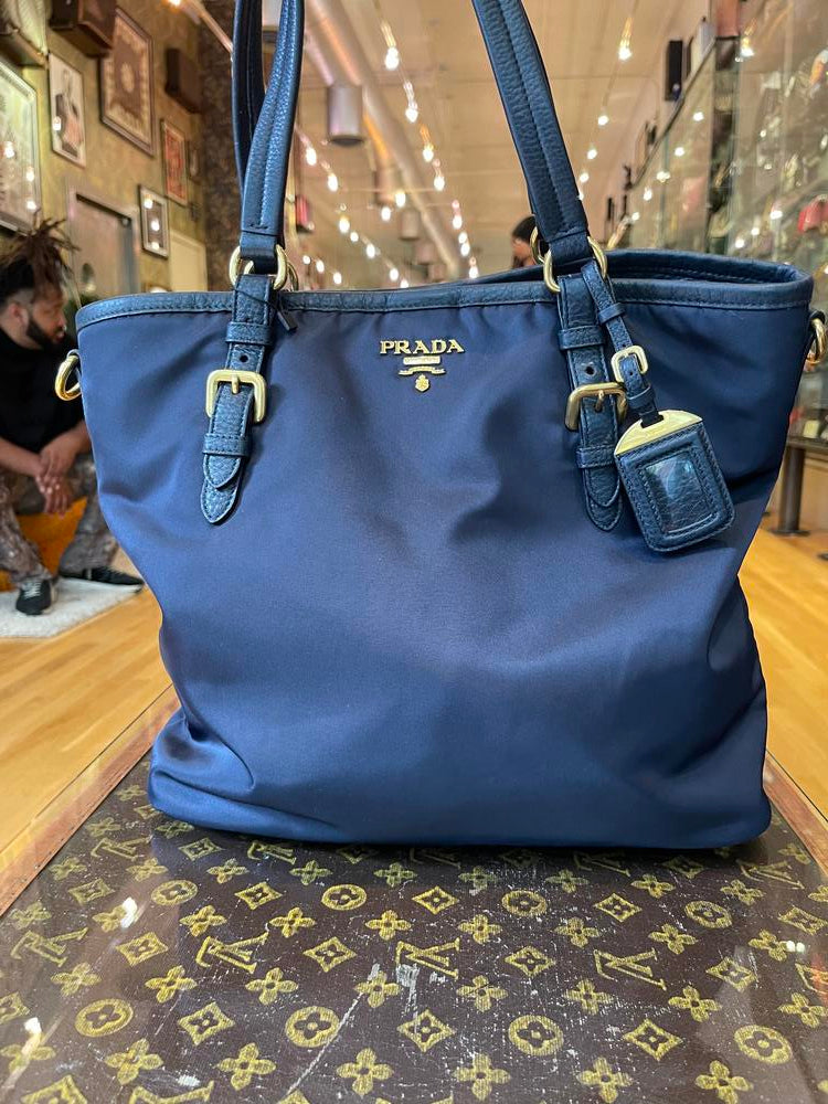 Prada Navy 2Way Bag Nylon/Leather