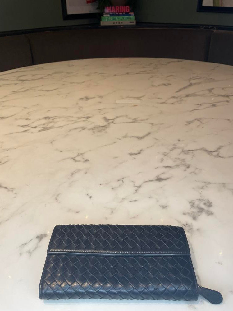 Bottega Black Long Wallet