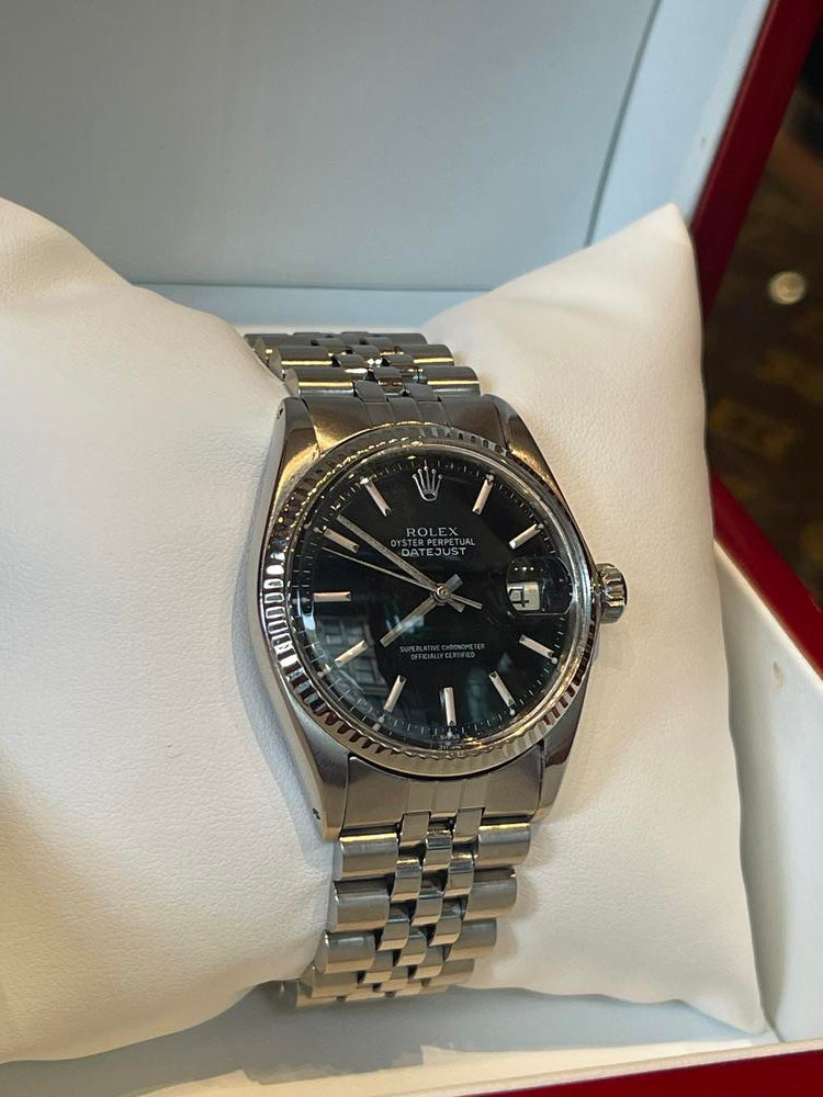 Rolex 36mm Datejust Black Dial Stainless Steel (1969)