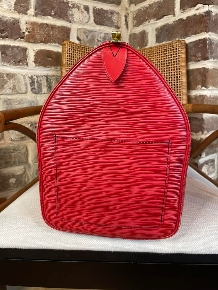 Louis Vuitton Red Epi Keepall 50