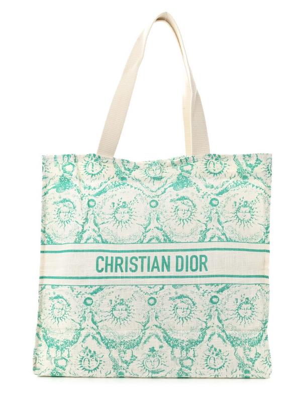 Dior Dioriviera Teal Canvas Tote