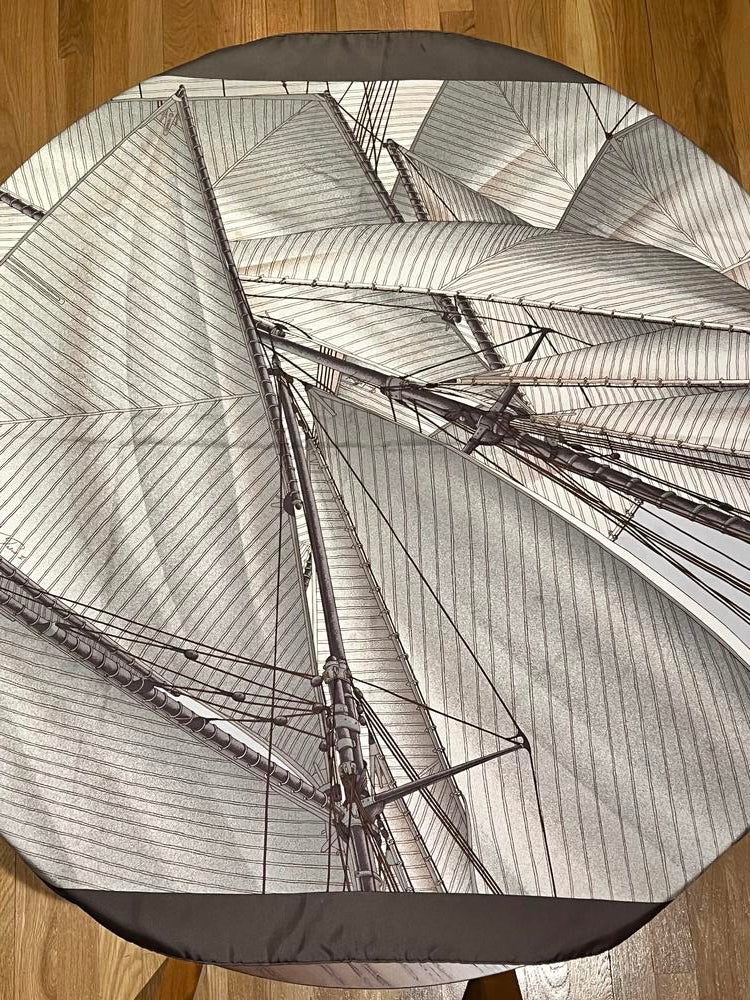 Hermes Grey Sails Scarf 34x34