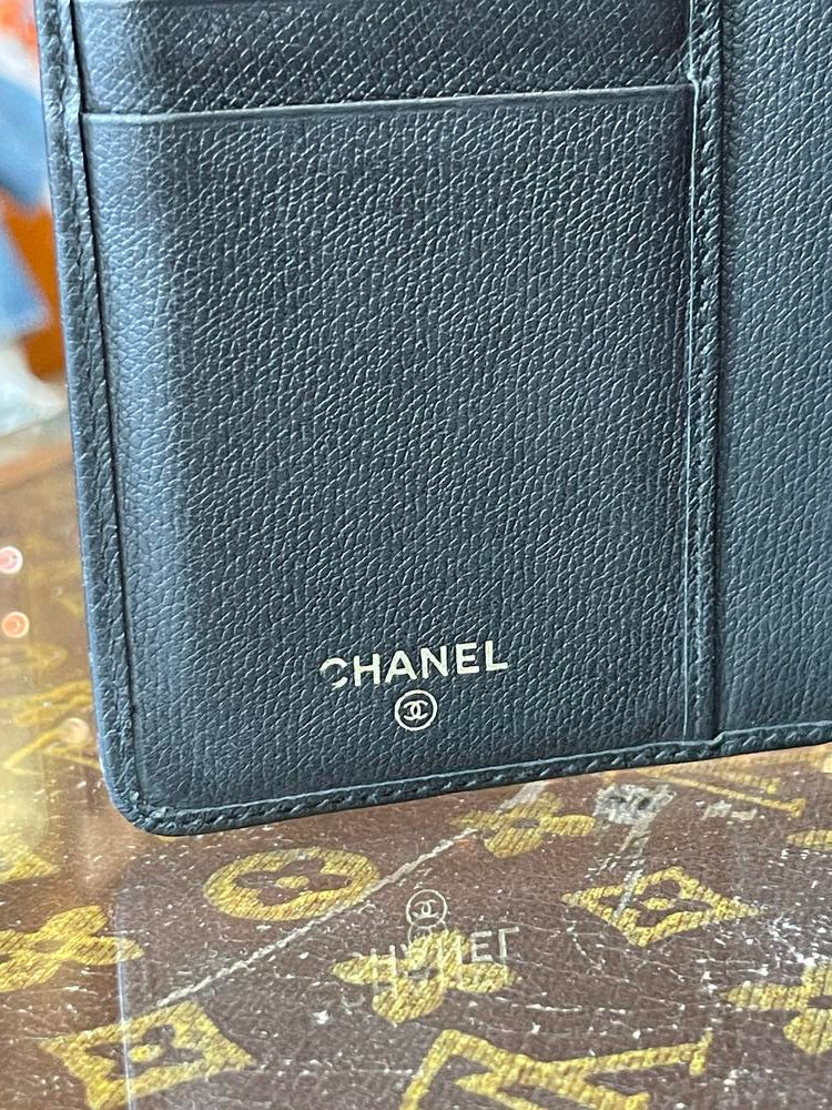 Chanel Long Wallet Black Leather