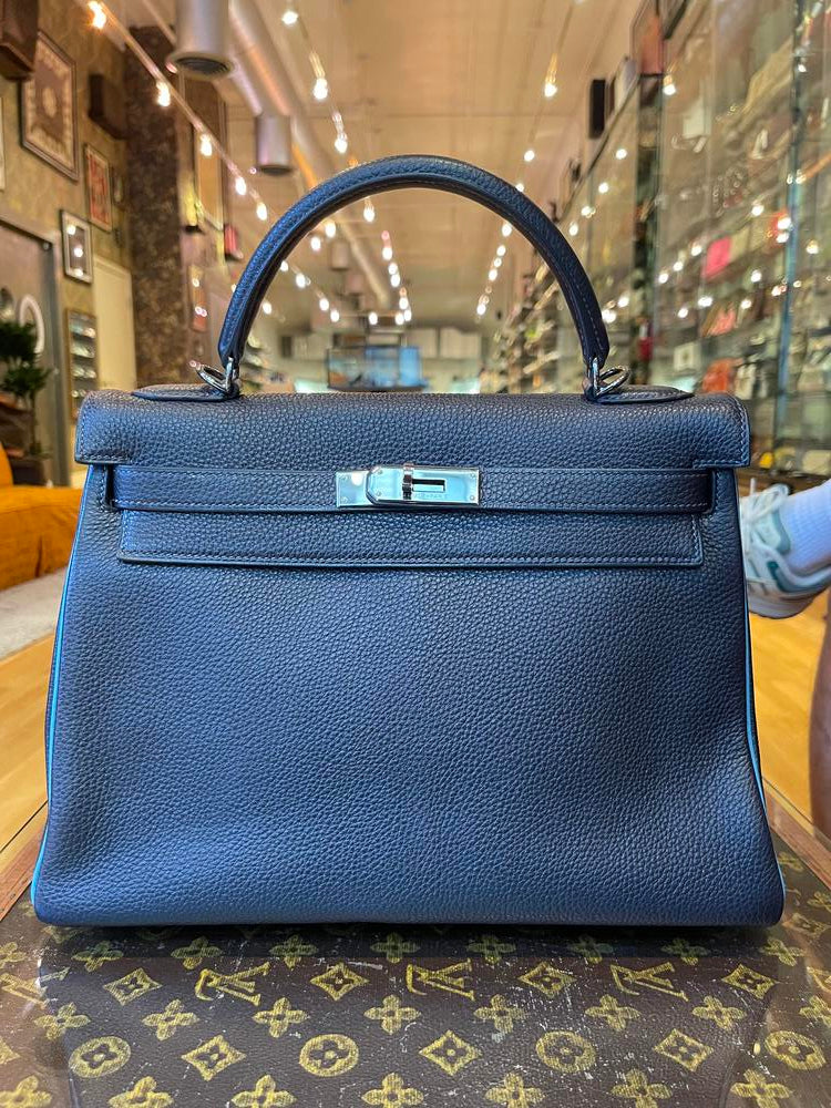 Hermes Kelly 32 2005 Black/Blue