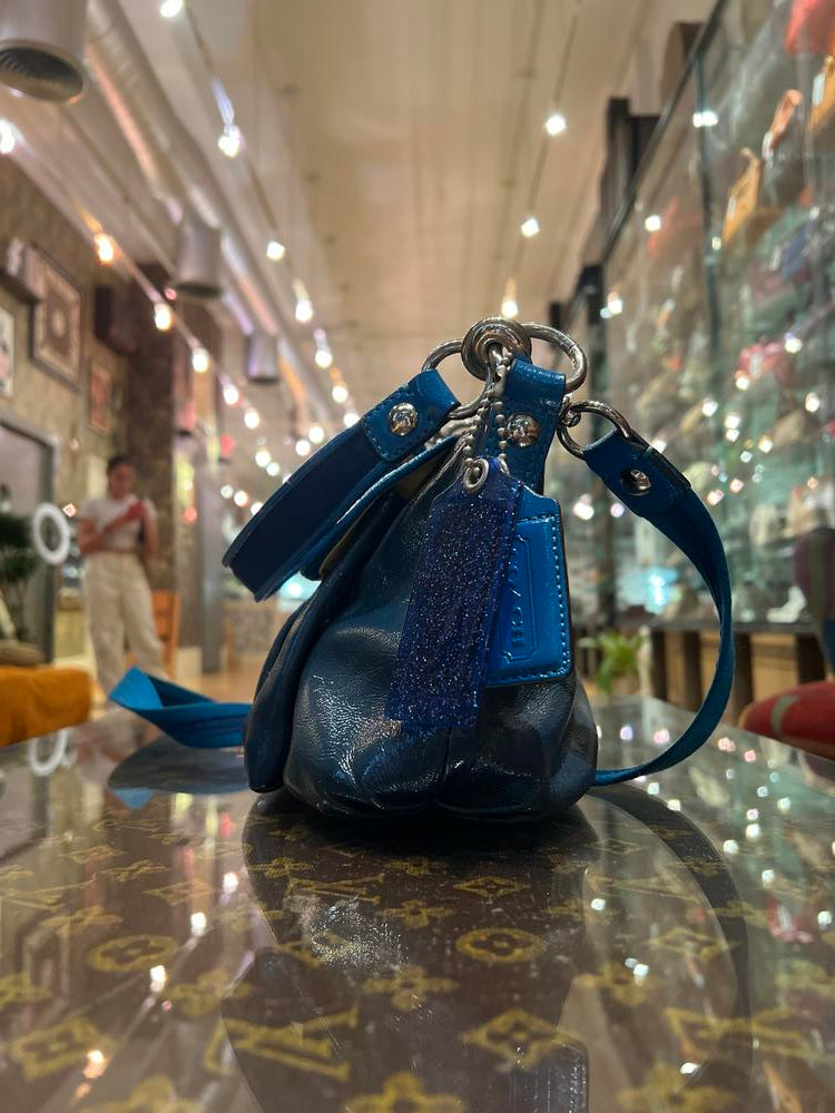 Coach Blue Patent Leather 2Way Bag