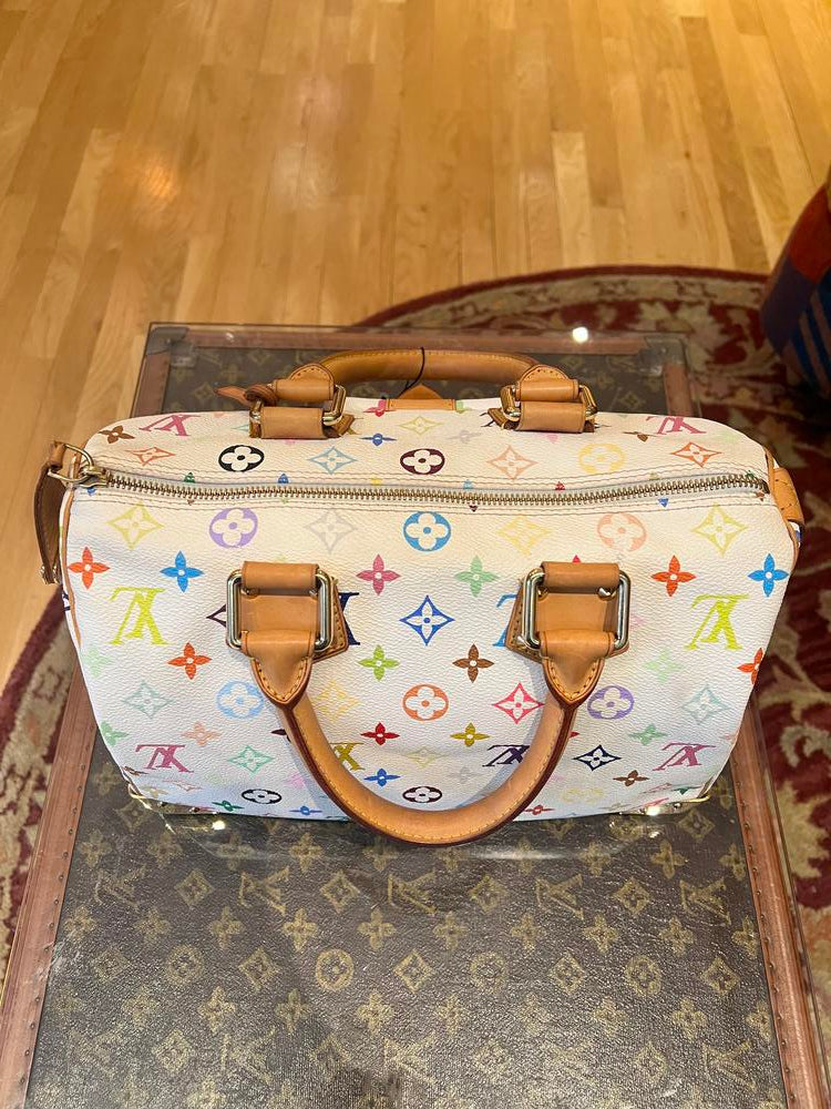 Louis Vuitton White Multi Murakami Speedy 30