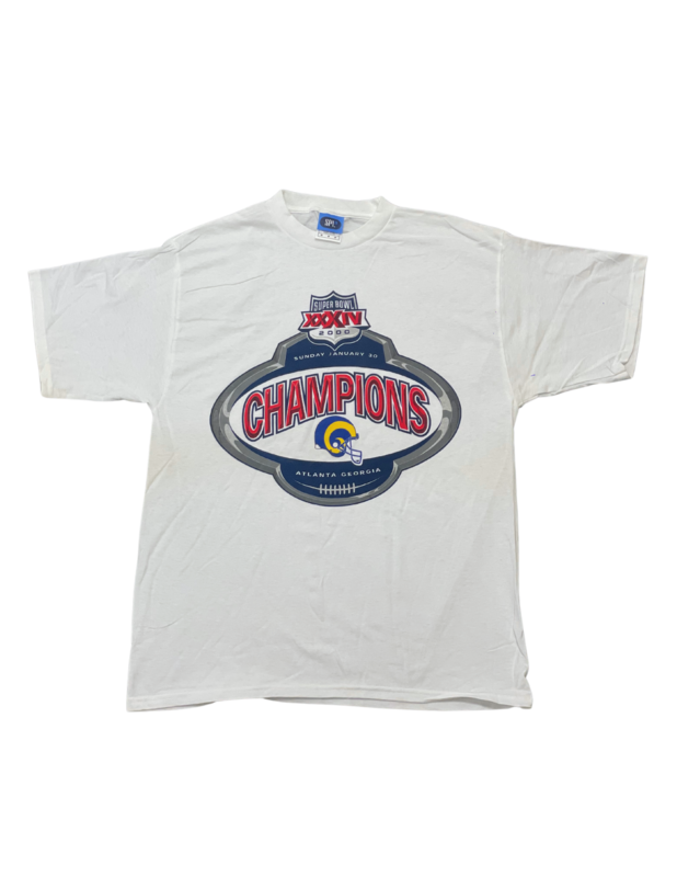 Rams Super Bowl XXXIV Champions Oval Emblem Tee White