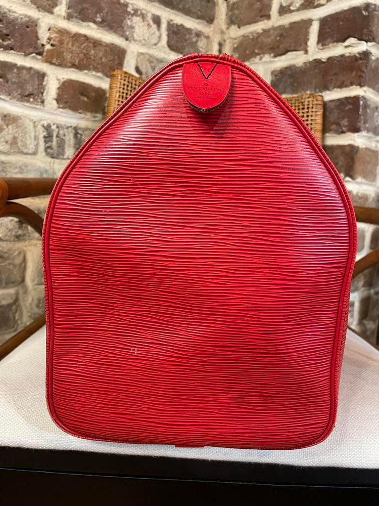 Louis Vuitton Red Epi Keepall 50