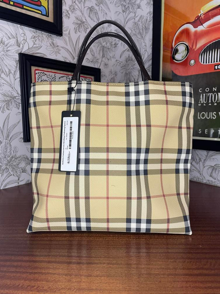 Burberry Coated Canvas Handbag (Yellowing/Spots)