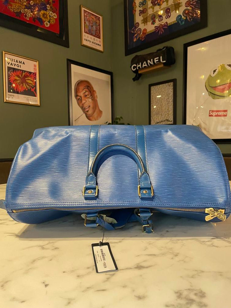 Louis Vuitton Blue Epi Keepall 45