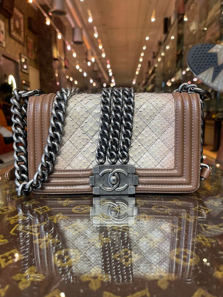 Chanel Boy Python Chain Bag