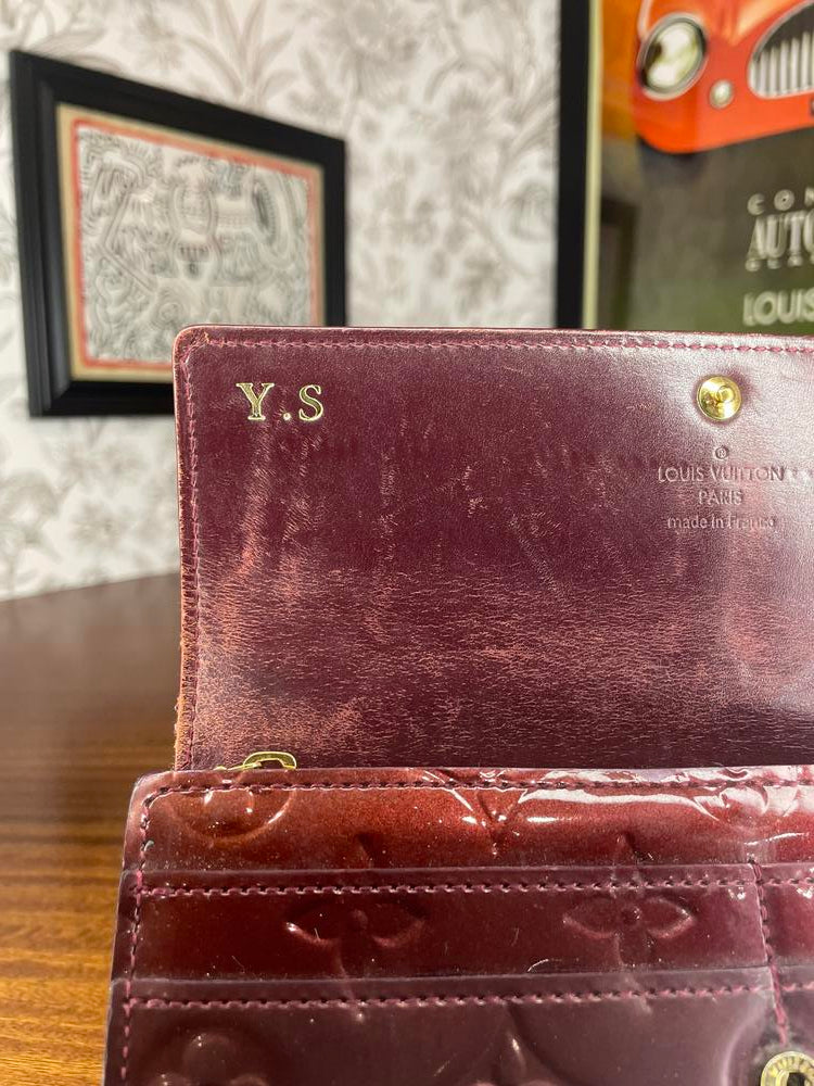 Louis Vuitton Maroon Vernis Long Wallet