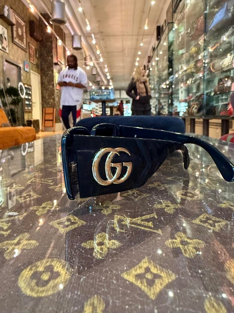 Gucci Matelasse Shiny Black Quilt Sunglasses GG0811S