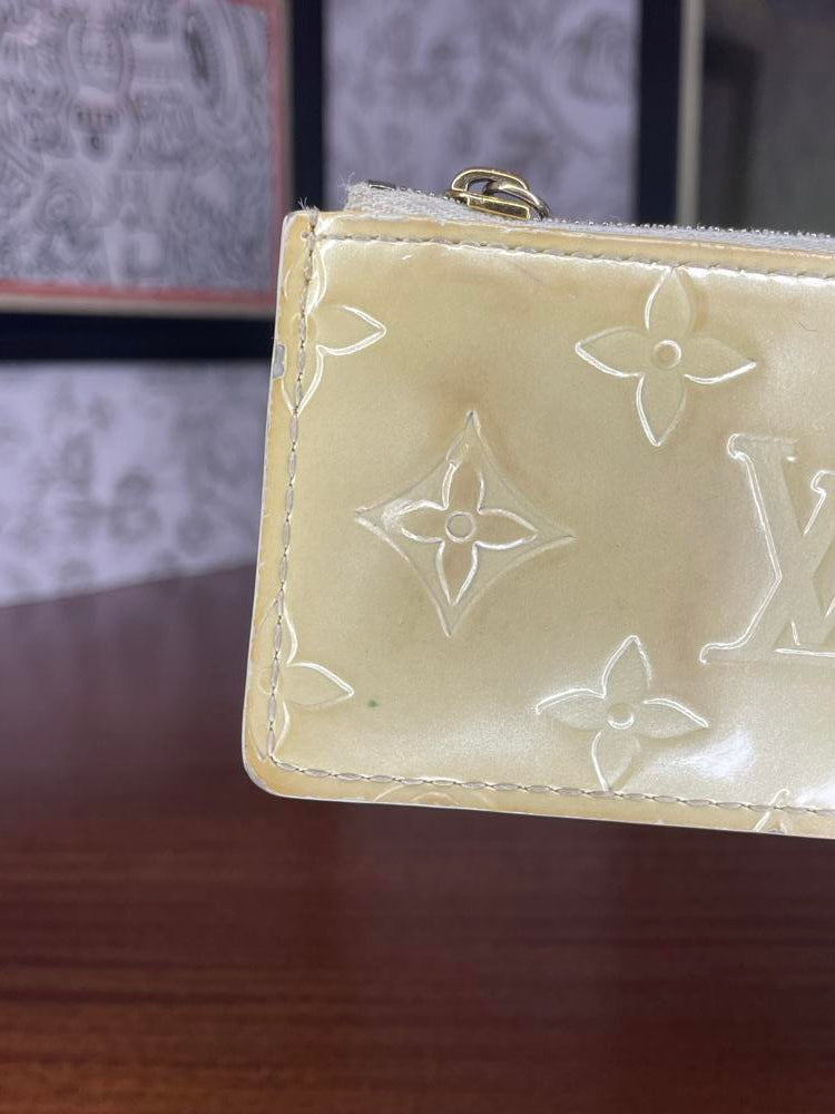 Louis Vuitton White Vernis Coin Pouch