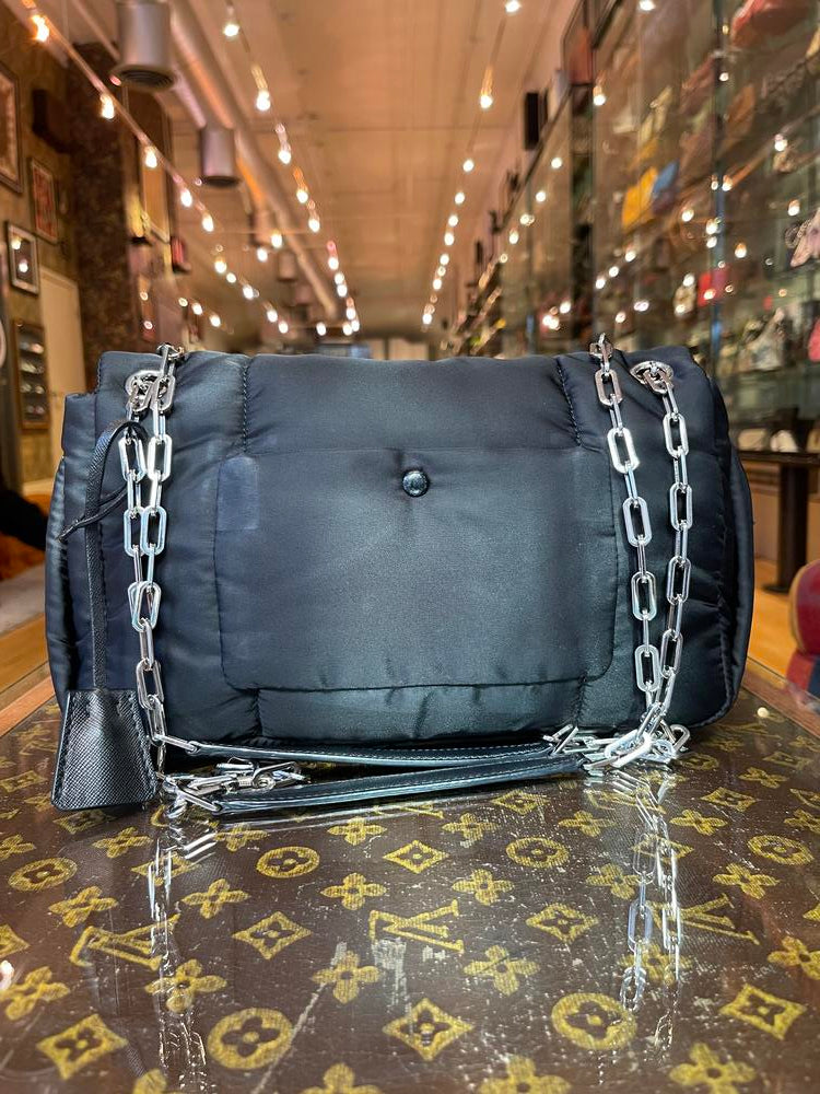 Prada Black Nylon Chain Bag