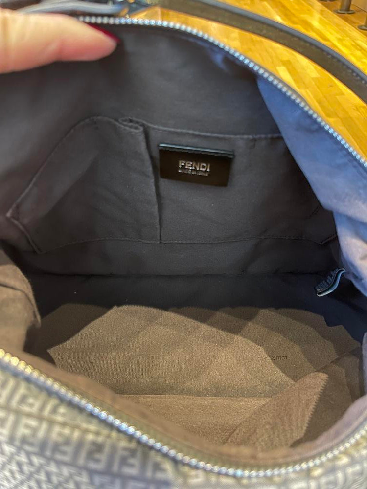 Fendi FF Grey Zip Mamma Baguette