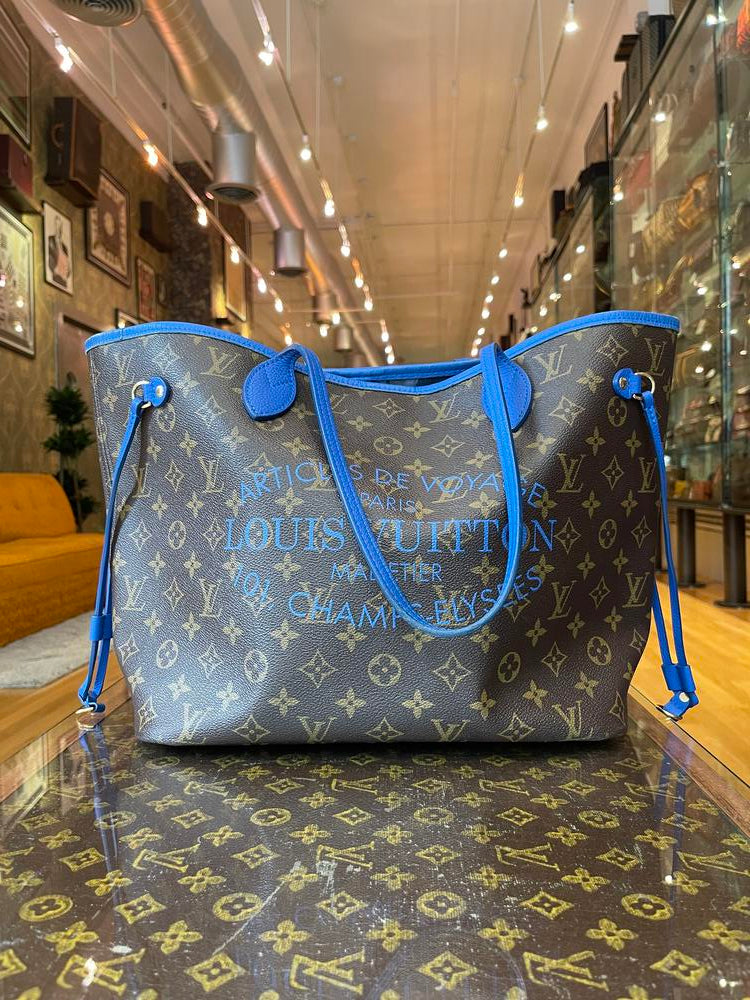 Louis Vuitton Monogram Blue Ikat Neverfull MM