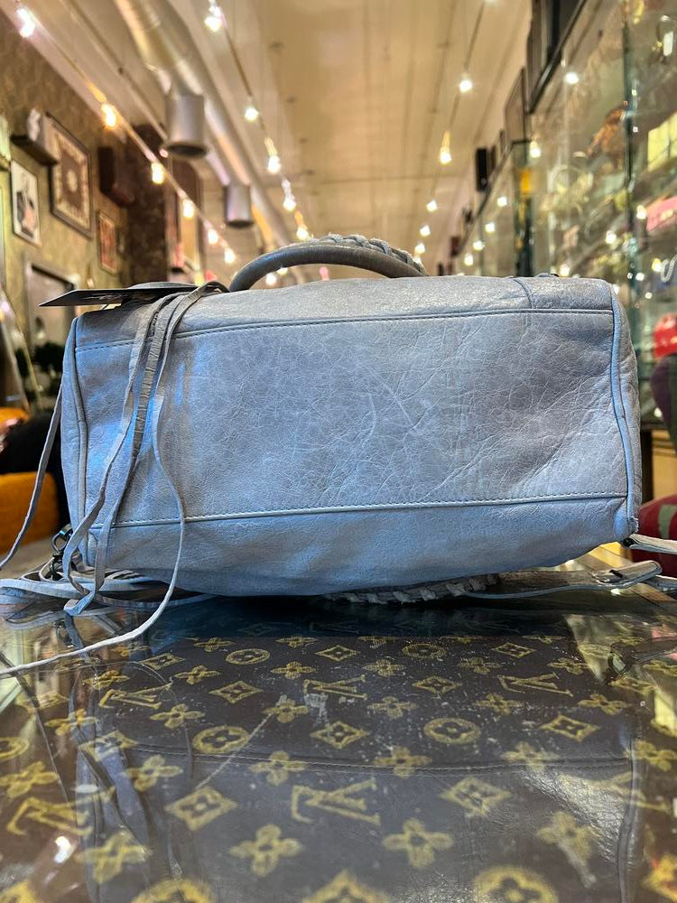 Balenciaga Light Grey Leather Neo City Bag