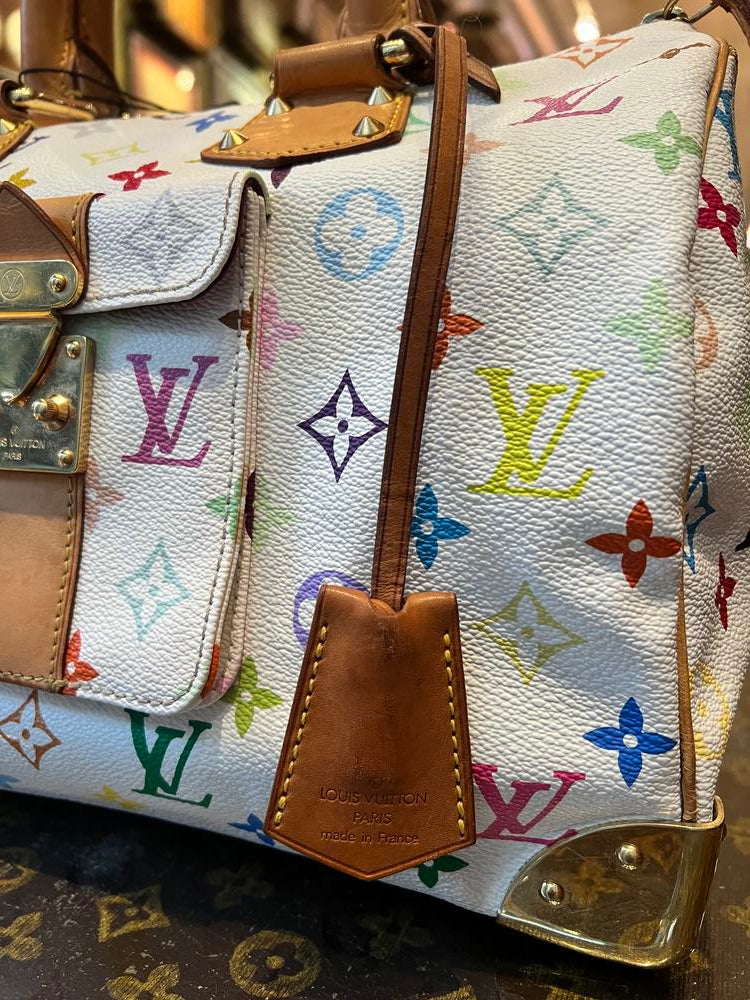 Louis Vuitton White Multi Murakami Speedy 30