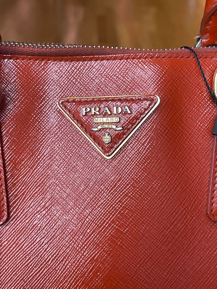 Prada Promenade Arancio Vernice 2Way Handbag Orange