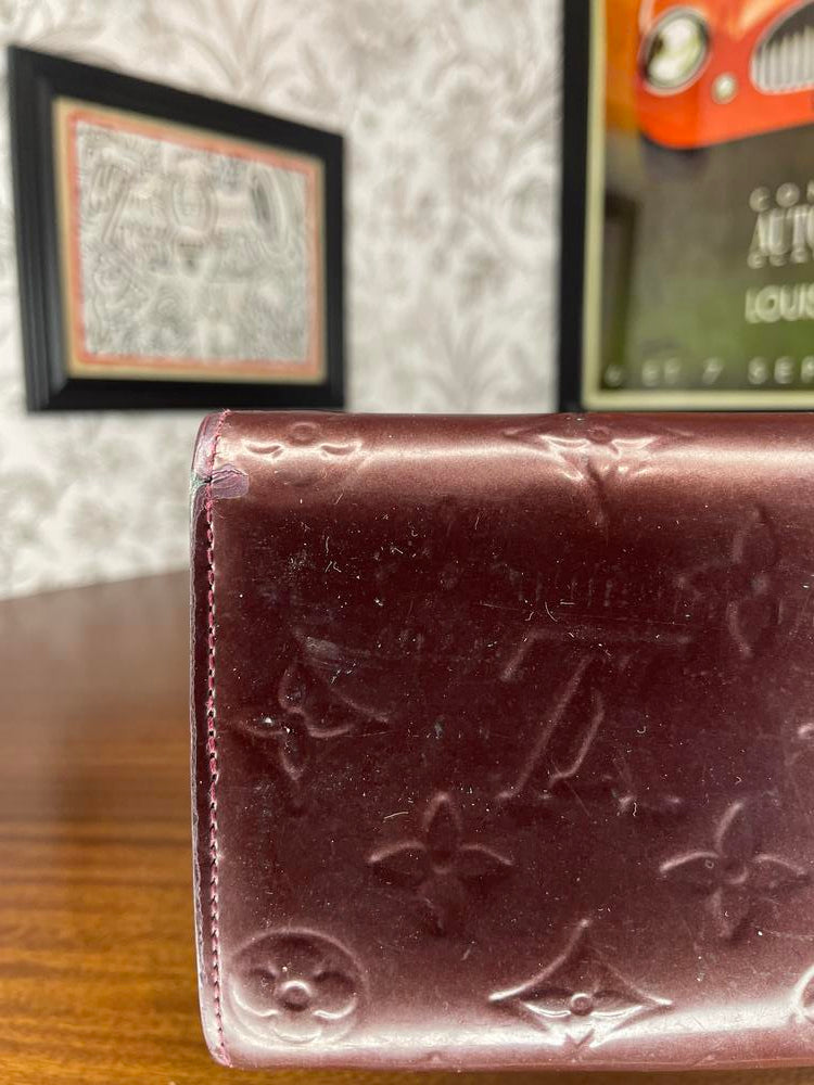 Louis Vuitton Maroon Vernis Long Wallet