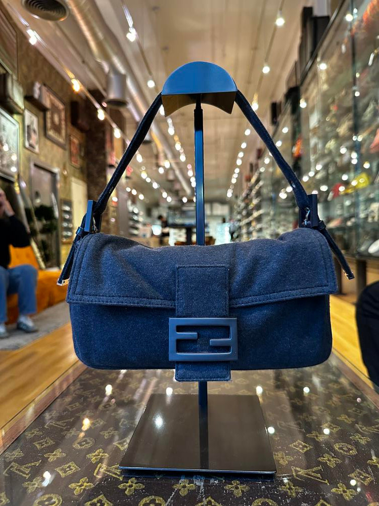 Fendi FF Grey Neoprene Baguette