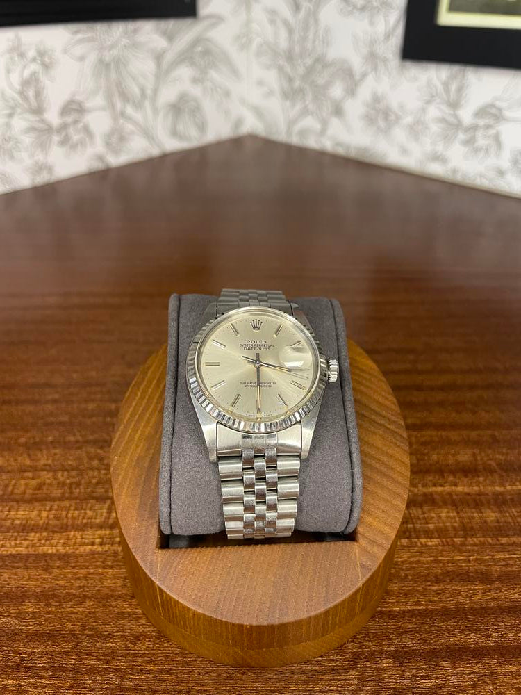 Rolex Datejust 36mm Stainless Silver Dial White Gold Bezel