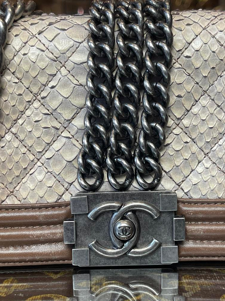 Chanel Boy Python Chain Bag