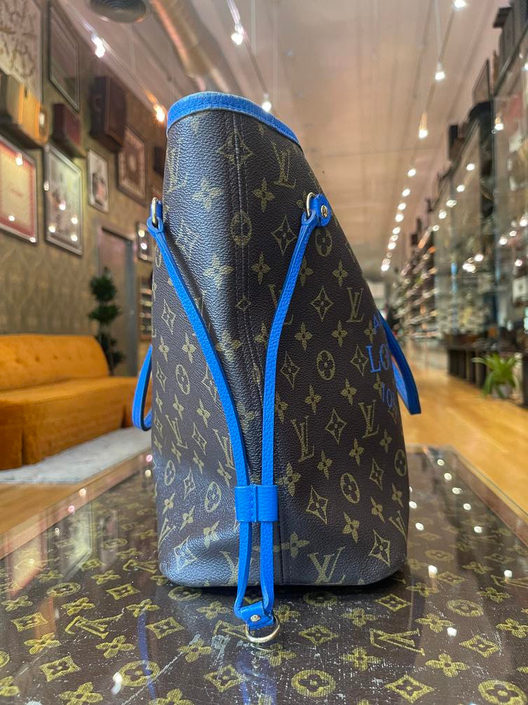 Louis Vuitton Monogram Blue Ikat Neverfull MM