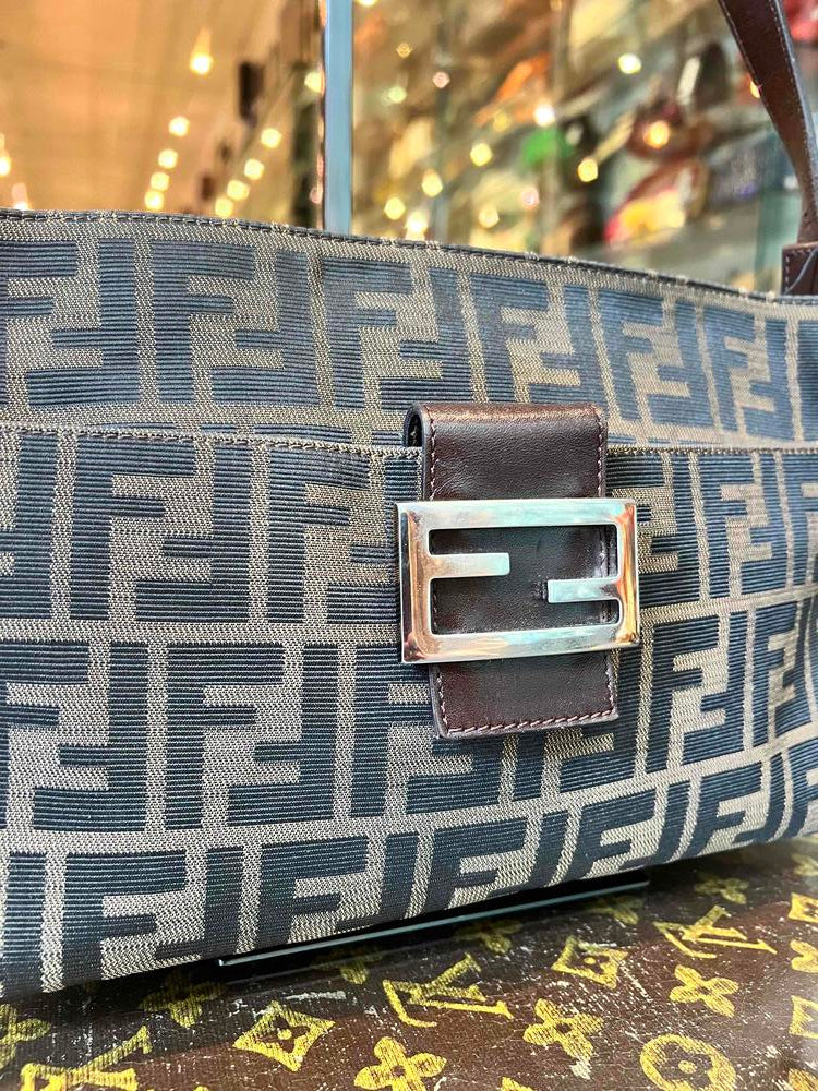 Fendi FF Zucca Zip Shoulder Bag