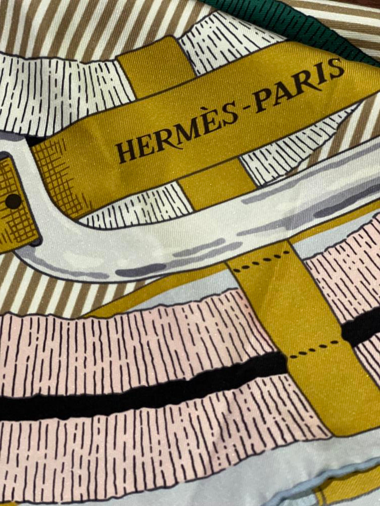 Hermes Multi-Color Belt Scarf 34x34