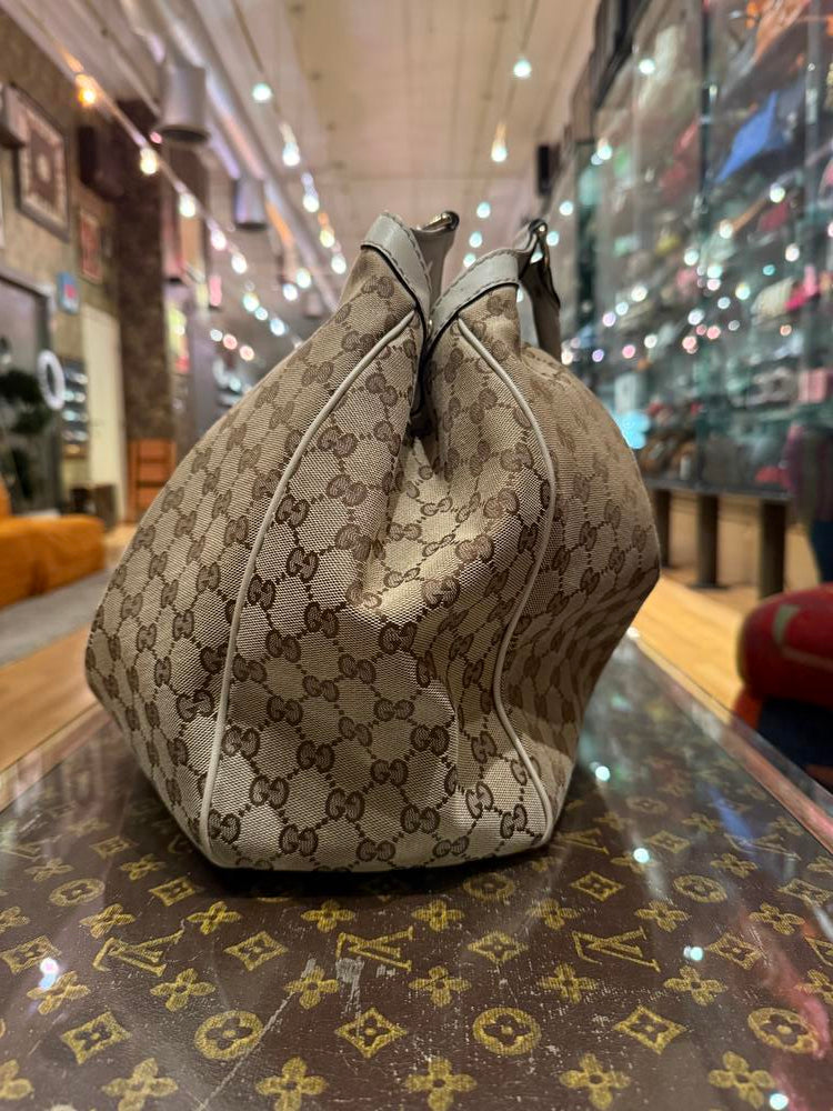 Gucci GG Canvas/Leather Medium Sukey Hobo Bag