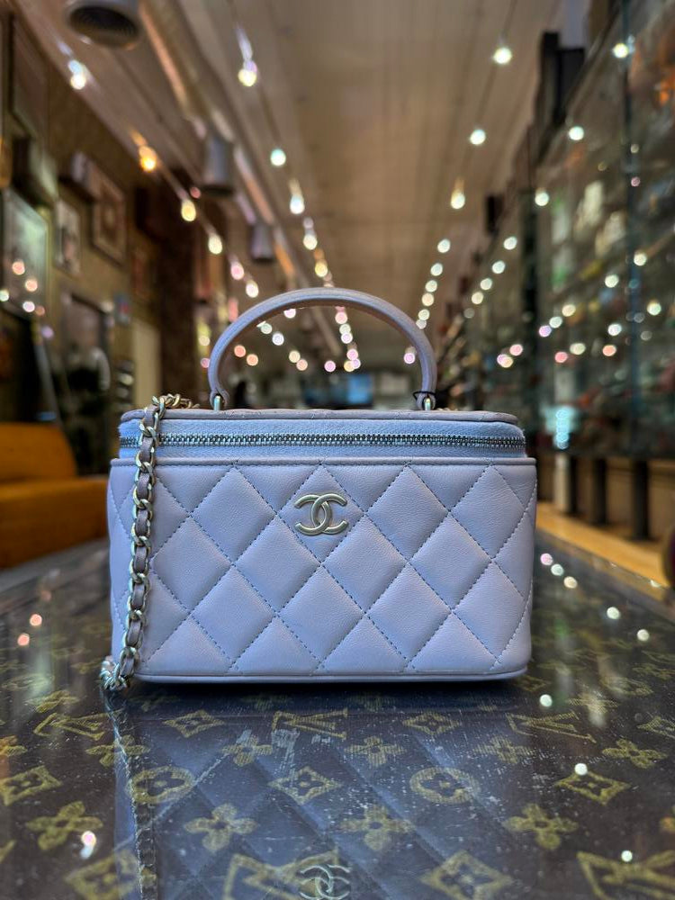 Chanel Classic Top Handle Quilted Lambskin Pink Beige Handbag('21-'22)