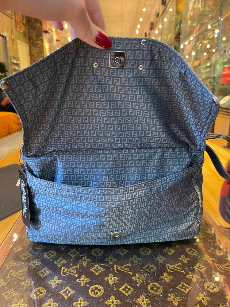 Fendi FF Grey Zip Mamma Baguette