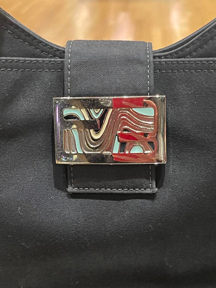 Fendi Denim Wave Buckle Mamma Baguette