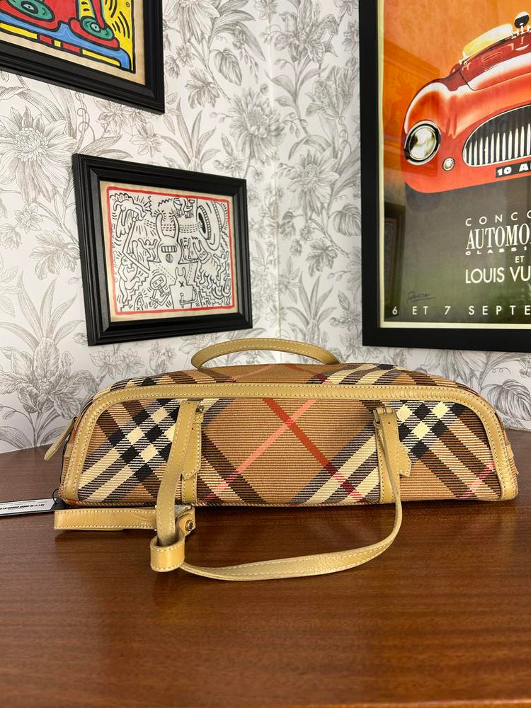 Burberry Long Nova Check Cloth Handbag